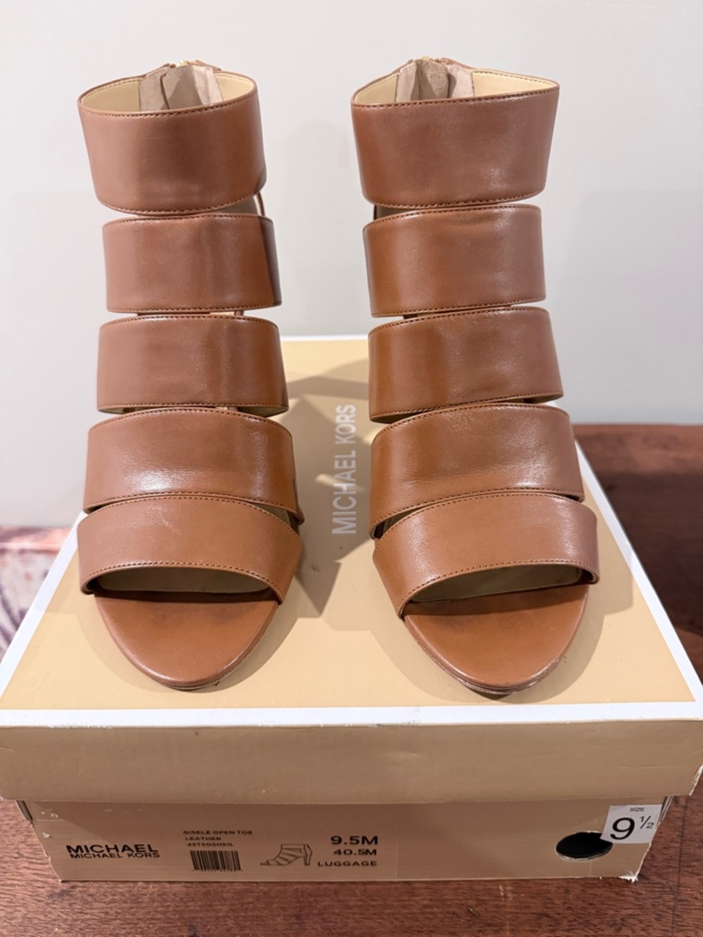 Michael Kors Brown Strappy Block Heel Sandals
